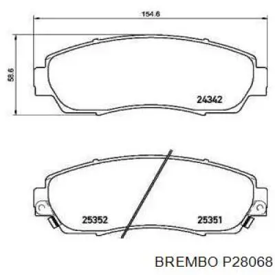 Купити P28068 Brembo Колодки гальмівні передні, дискові