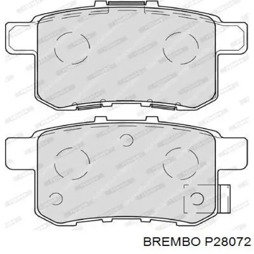 P28072 Brembo Колодки гальмівні задні, дискові