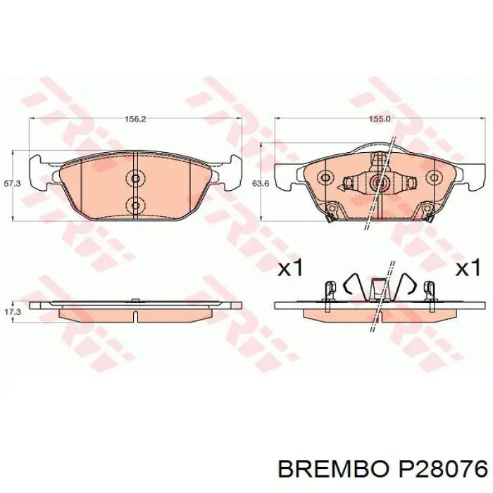 Тормозні колодки Brembo P28076