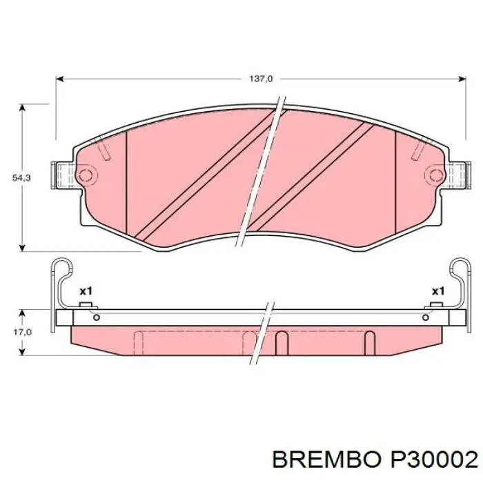 Передні тормозні колодки P30002 Brembo
