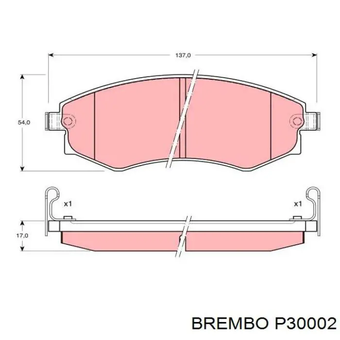 Тормозні колодки Brembo P30002