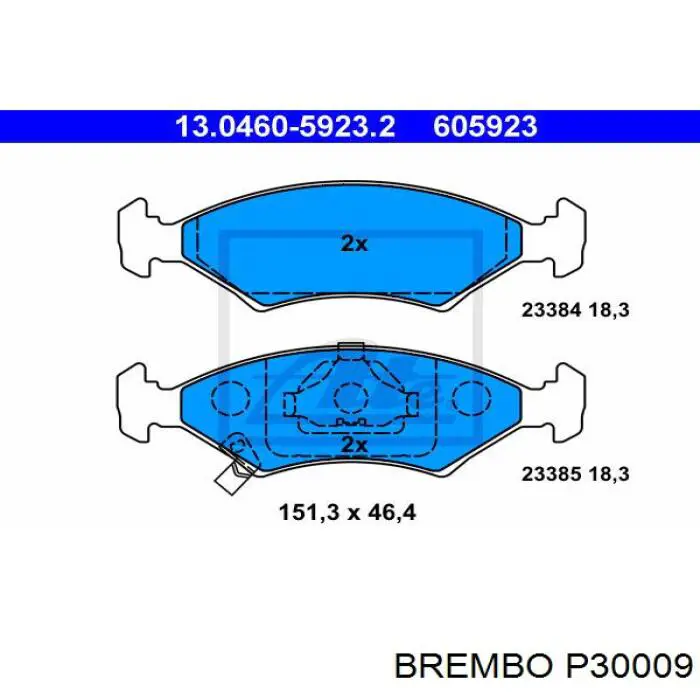 P30009 Brembo Передні гальмівні колодки