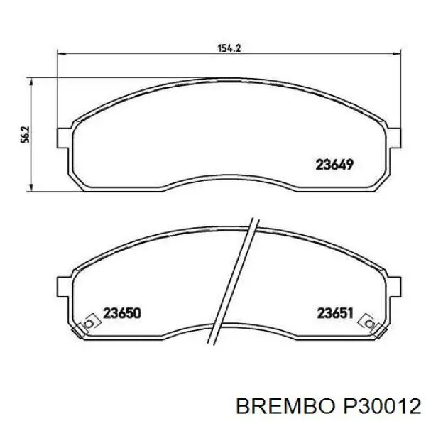 Колодки гальмівні передні, дискові P30012 Brembo