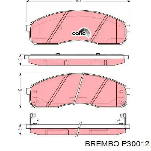 Передні тормозні колодки P30012 Brembo