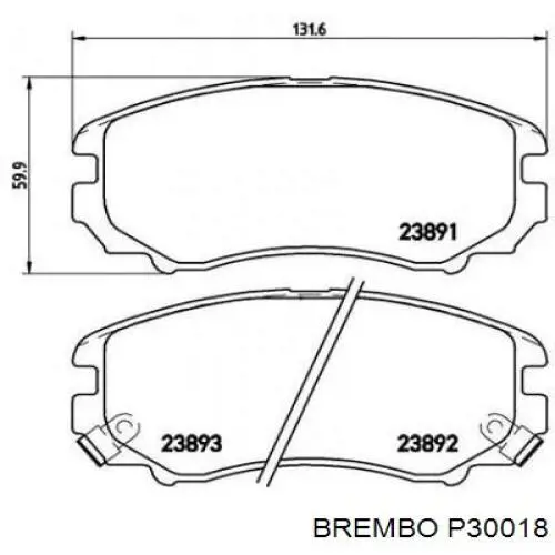 Купити P30018 Brembo Колодки гальмівні передні, дискові