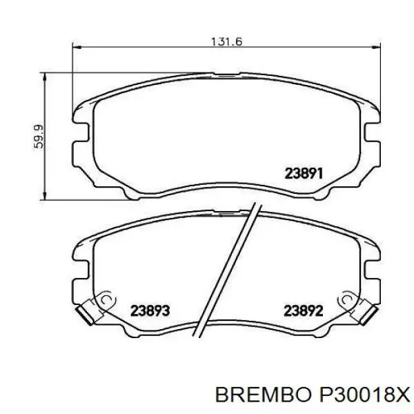 Передні тормозні колодки P30018X Brembo