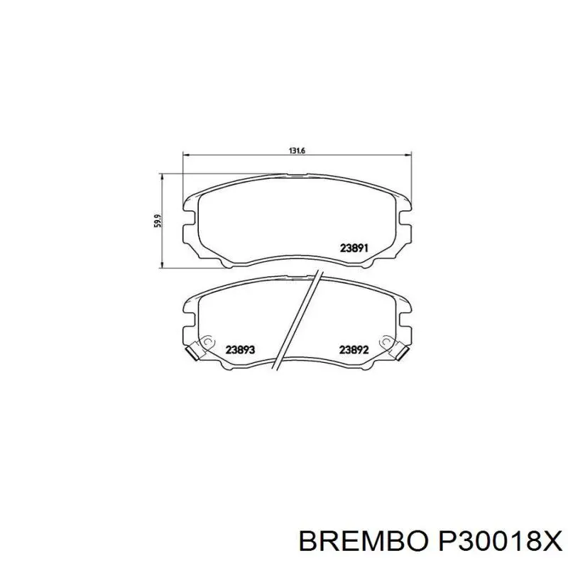 Гальмівні колодки Brembo P30018X ціна, від 19.71 USD