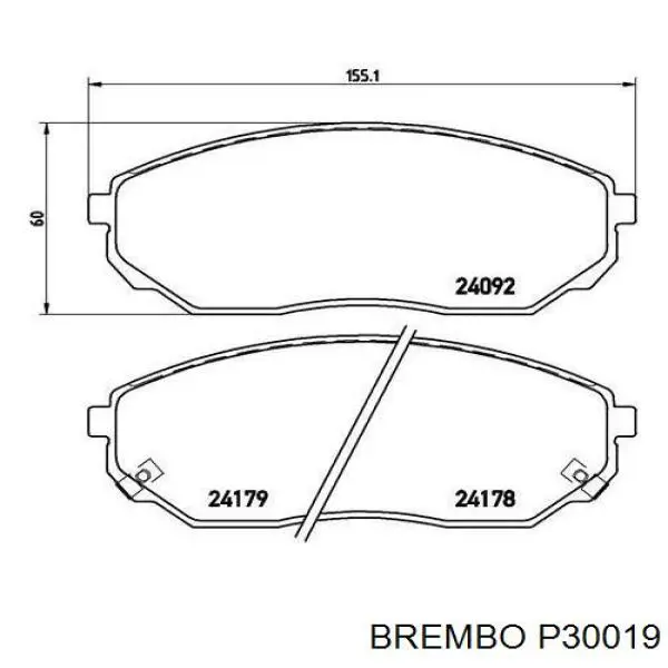 Гальмівні колодки Brembo P30019 ціна, від 31.67 USD