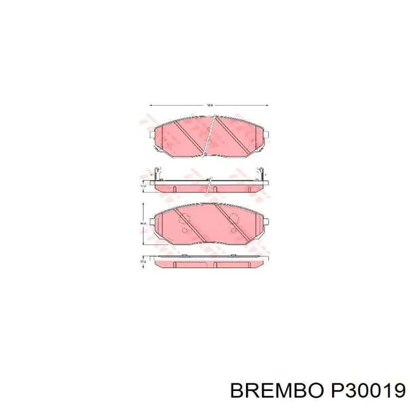 Тормозні колодки Brembo P30019