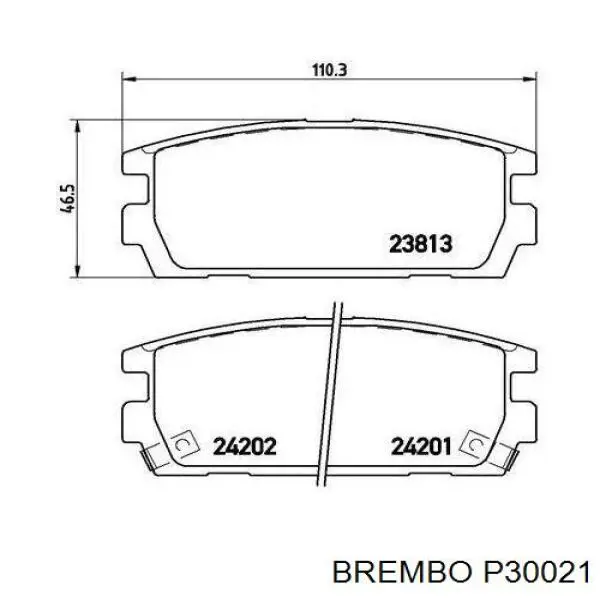 Задні гальмівні колодки P30021 Brembo