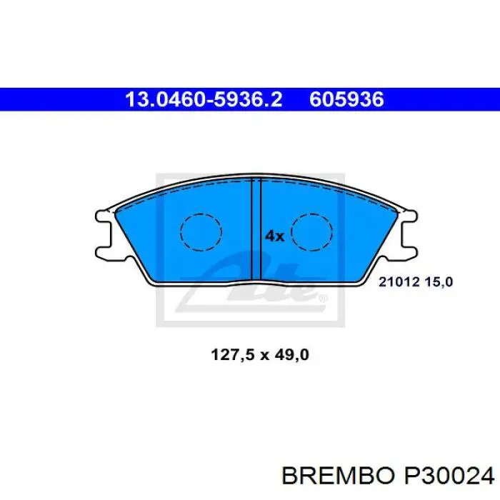 Купити P30024 Brembo Колодки гальмівні передні, дискові