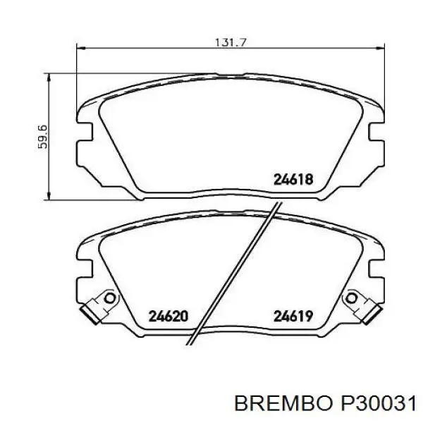 Колодки гальмівні передні, дискові P30031 Brembo