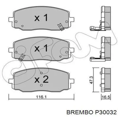 Передні тормозні колодки P30032 Brembo