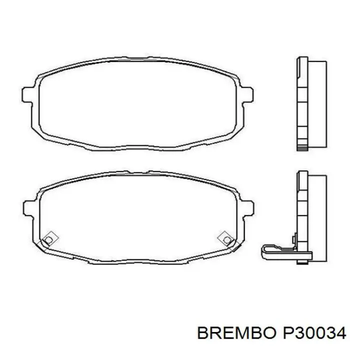 P30034 Brembo колодки гальмівні передні, дискові