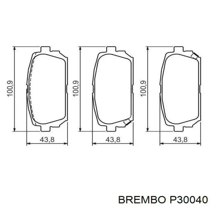 Задні гальмівні колодки P30040 Brembo