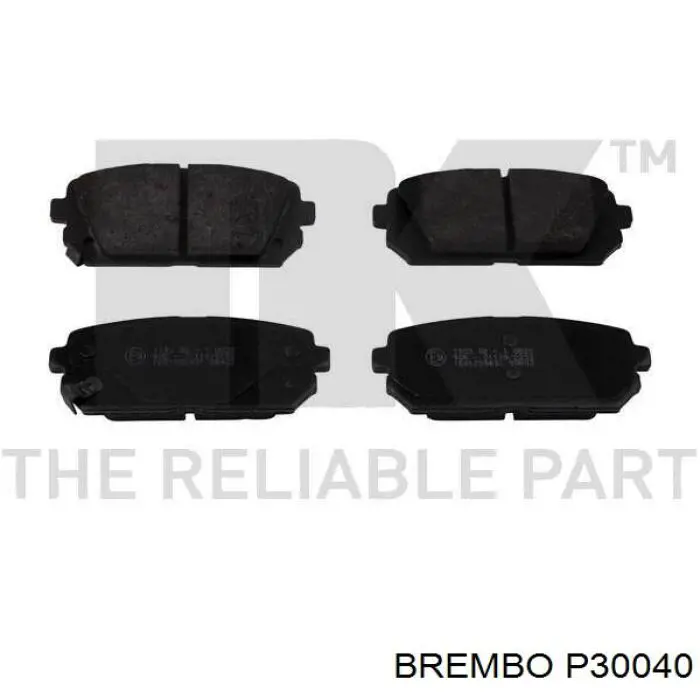 Колодки гальмові задні, дискові P30040 Brembo