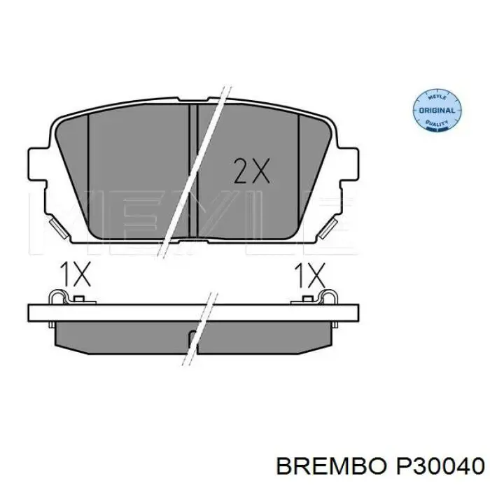 Купити P30040 Brembo Задні колодки