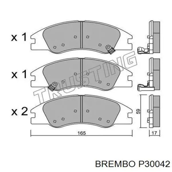 Гальмівні колодки Brembo P30042 ціна, від 27.70 USD
