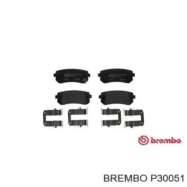 P30051 Brembo колодки гальмові задні, дискові