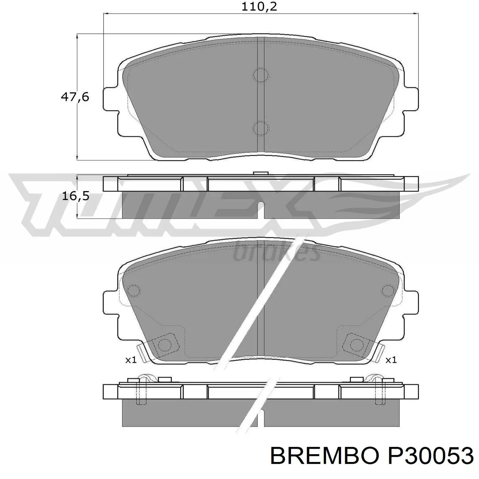 Купити P30053 Brembo Колодки гальмівні передні, дискові