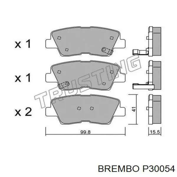 P30054 Brembo колодки гальмові задні, дискові