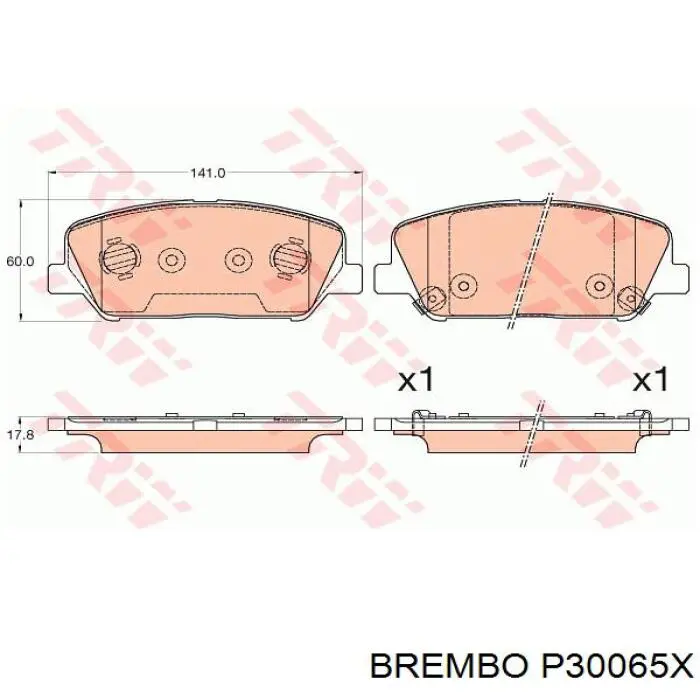 Тормозні колодки Brembo P30065X