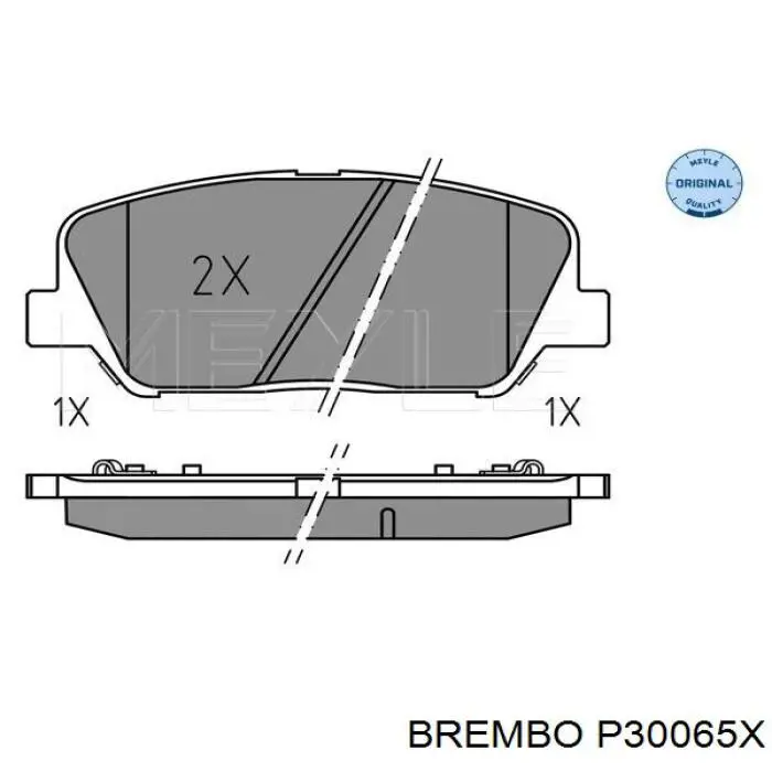 Колодки гальмівні передні, дискові P30065X Brembo