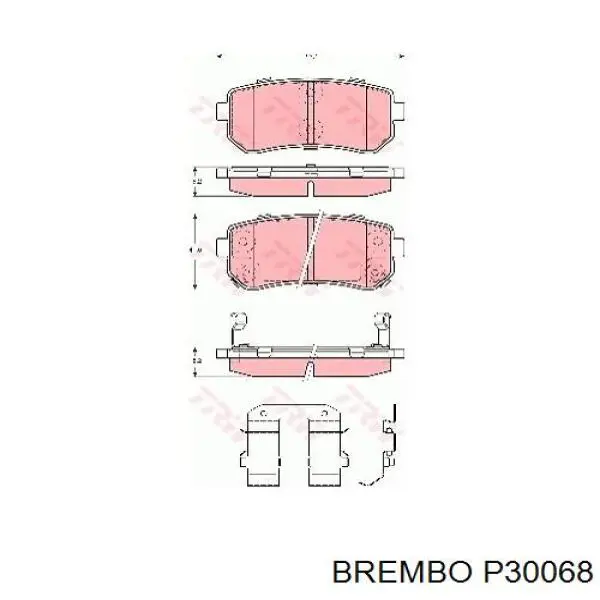 Купити P30068 Brembo Задні колодки