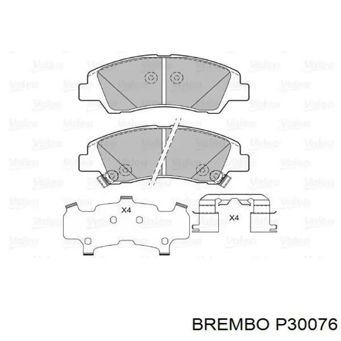 P30076 Brembo Передні гальмівні колодки