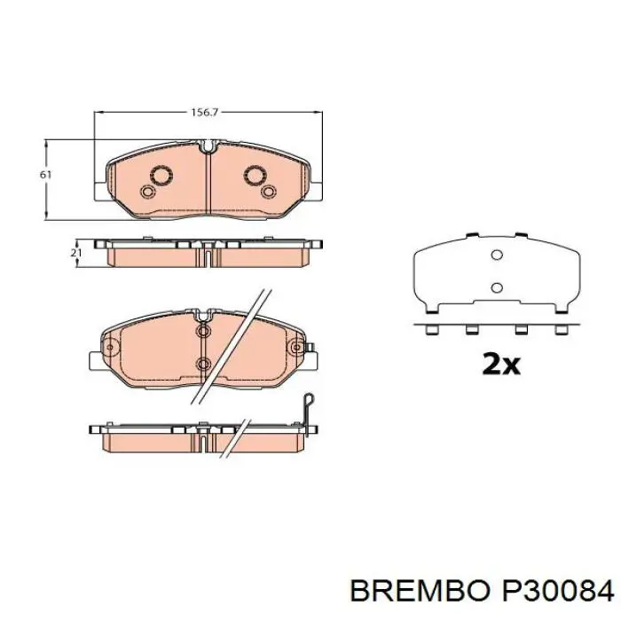 Передні тормозні колодки P30084 Brembo
