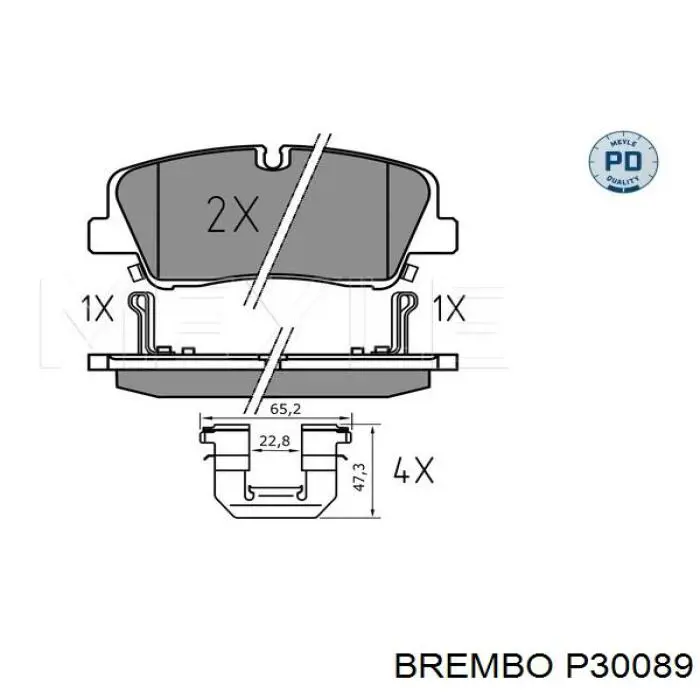 Задні гальмівні колодки Brembo P30089 ціна, від 30.97 USD