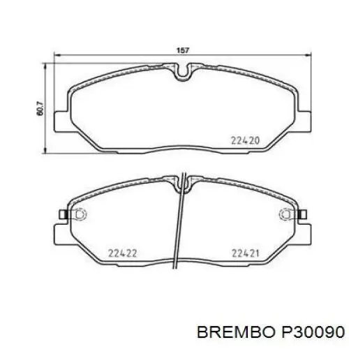 Передні тормозні колодки P30090 Brembo