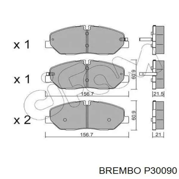 Гальмівні колодки Brembo P30090 ціна, від 55.51 USD