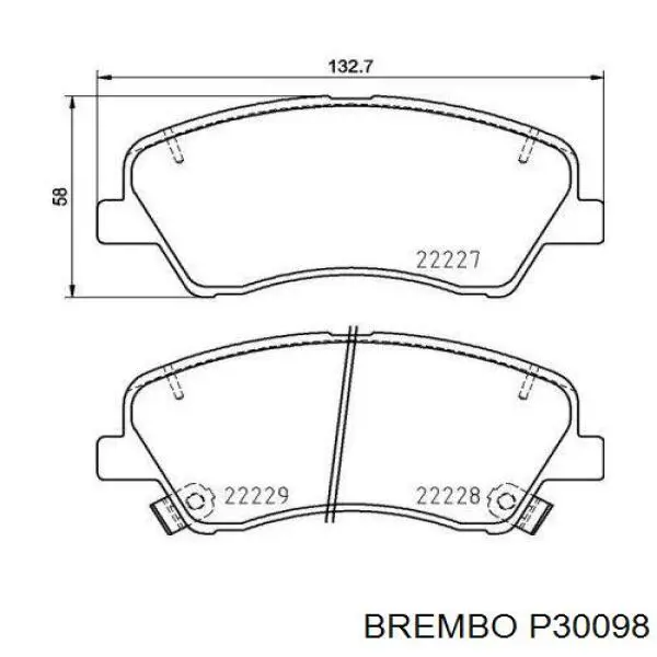 Гальмівні колодки Brembo P30098 ціна, від 23.99 USD