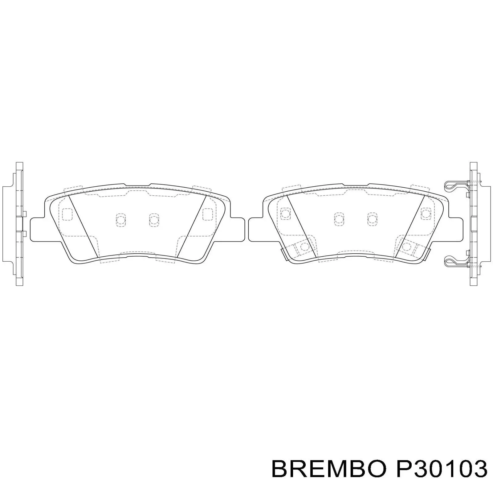 Задні гальмівні колодки P30103 Brembo