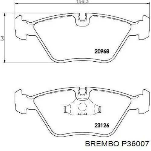 Гальмівні колодки Brembo P36007 ціна, від 33.20 USD