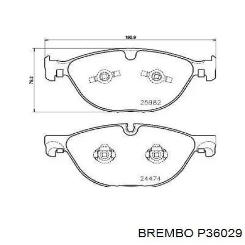 Гальмівні колодки Brembo P36029 ціна, від 86.95 USD