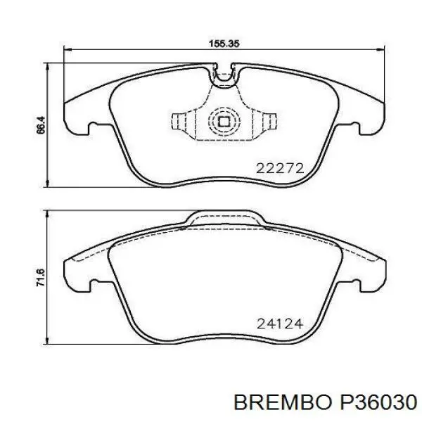 Колодки гальмівні передні, дискові P36030 Brembo