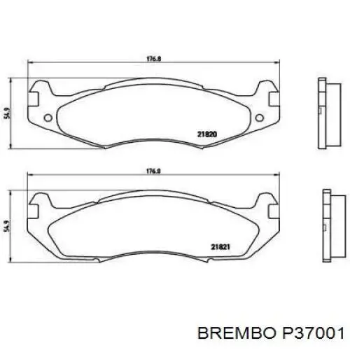 P37001 Brembo Колодки передние