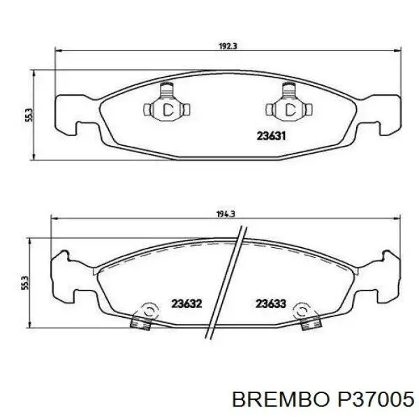 Передні тормозні колодки P37005 Brembo