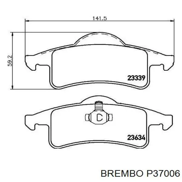 Купити P37006 Brembo Задні колодки