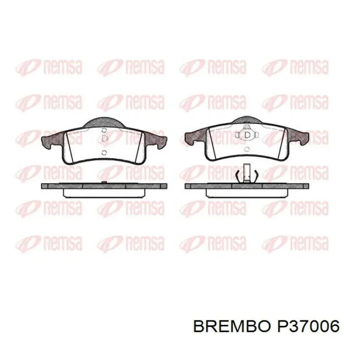 Задні гальмівні колодки P37006 Brembo