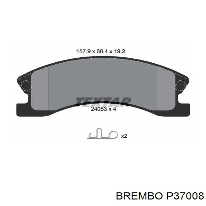 Купити P37008 Brembo Колодки гальмівні передні, дискові