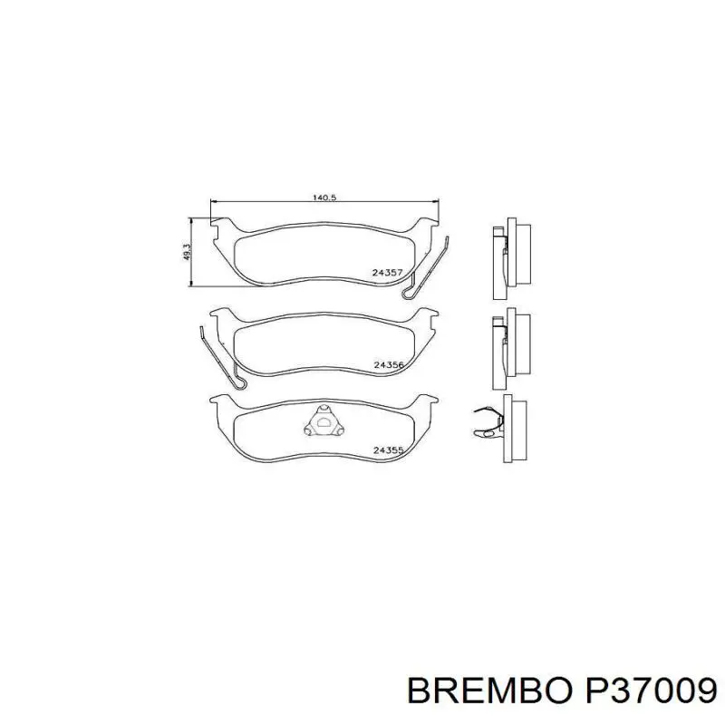 Задні гальмівні колодки P37009 Brembo