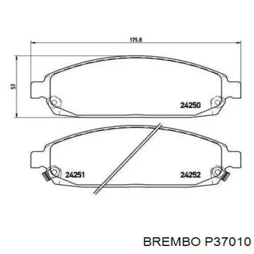 P37010 Brembo Передні гальмівні колодки