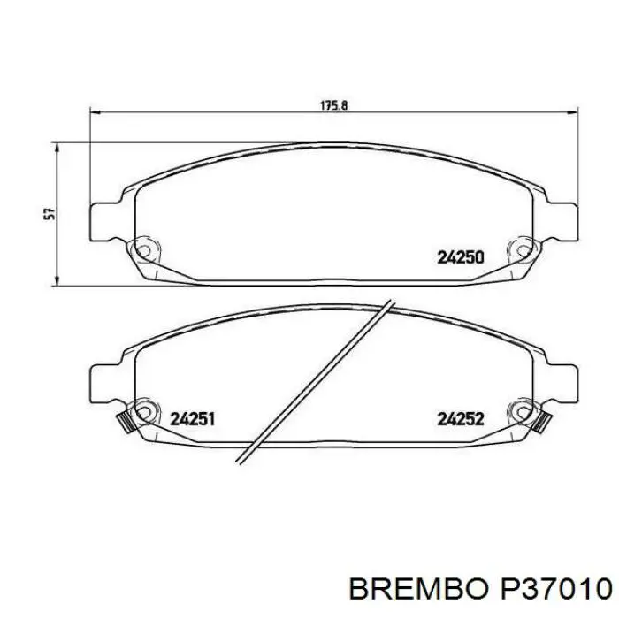 Гальмівні колодки Brembo P37010 ціна, від 53.63 USD