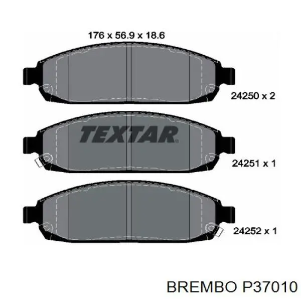 Передні тормозні колодки P37010 Brembo