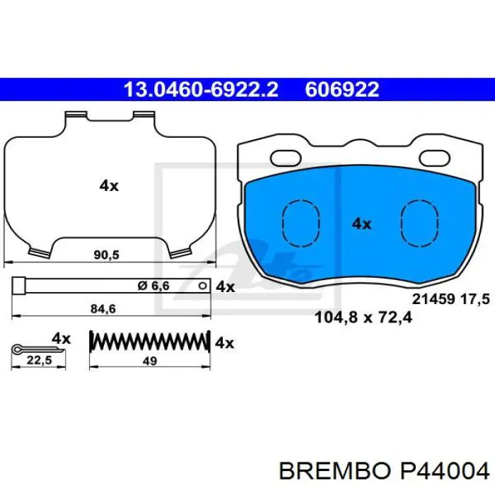 Купити P44004 Brembo Колодки гальмівні передні, дискові