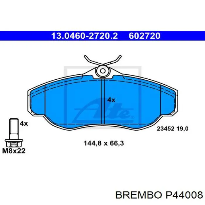 Передні тормозні колодки P44008 Brembo