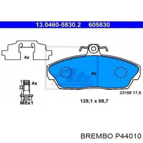 Тормозні колодки Brembo P44010